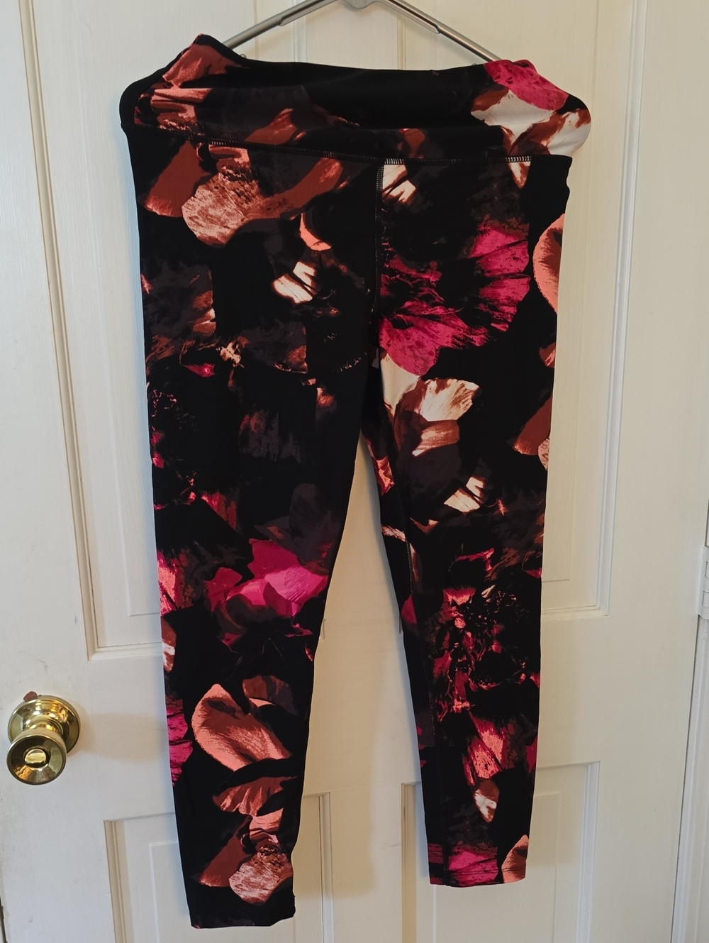 Calvin Klein Black Leggings with Pink & Copper Floral Print